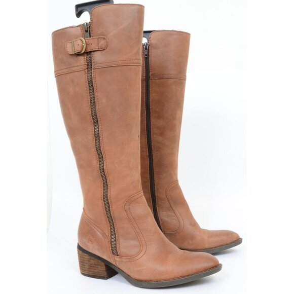 BORN Fannar Women's Western Festival Leather Knee Hi Riding Boots Size 6.5 Boho - Picture 4 of 8